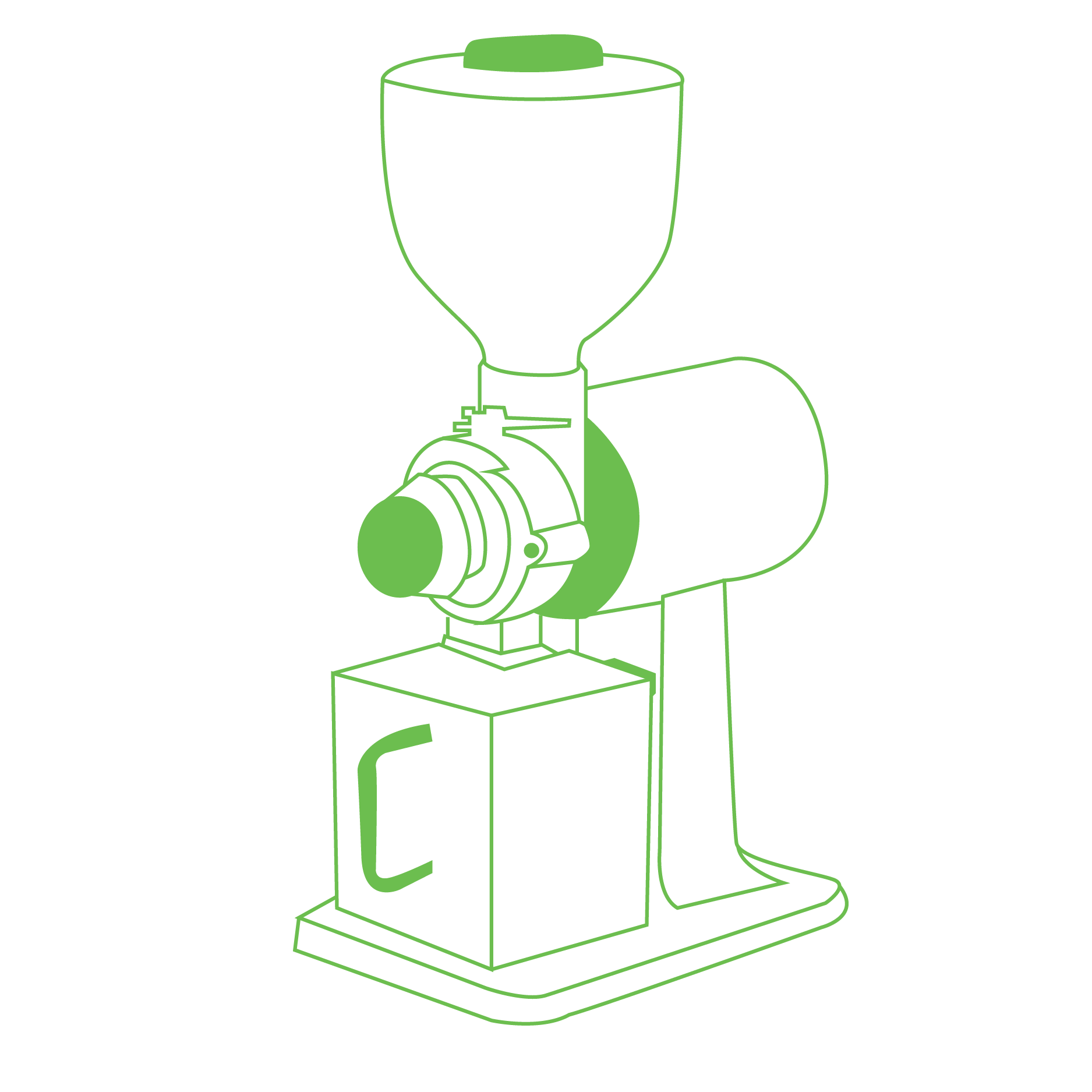 mesin grinder kopi siluet